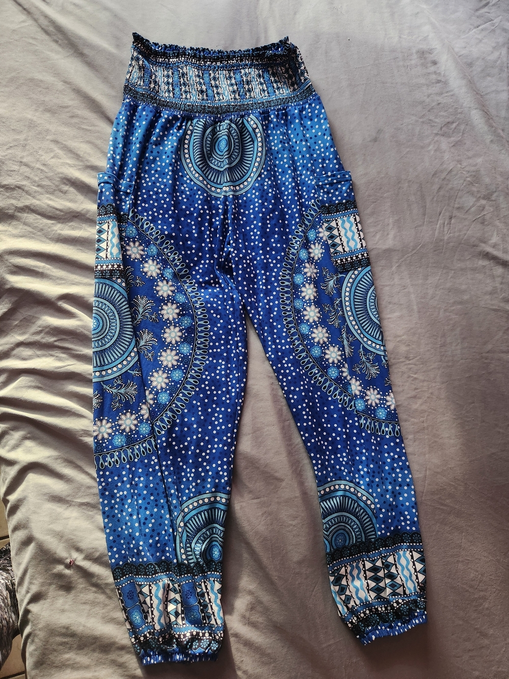 Blue Printed Harem Pants